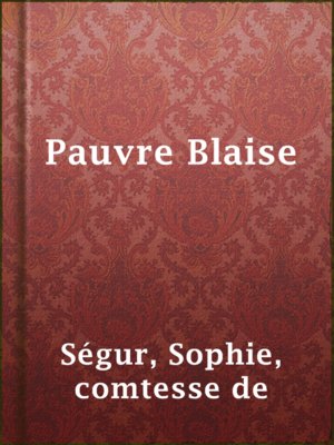 cover image of Pauvre Blaise